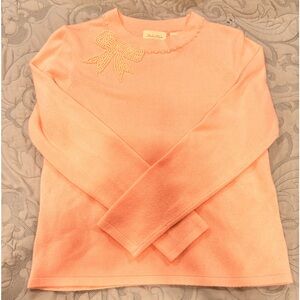 Vintage Baby pink Studio works sweater. Soft material with pearl embellishes bow